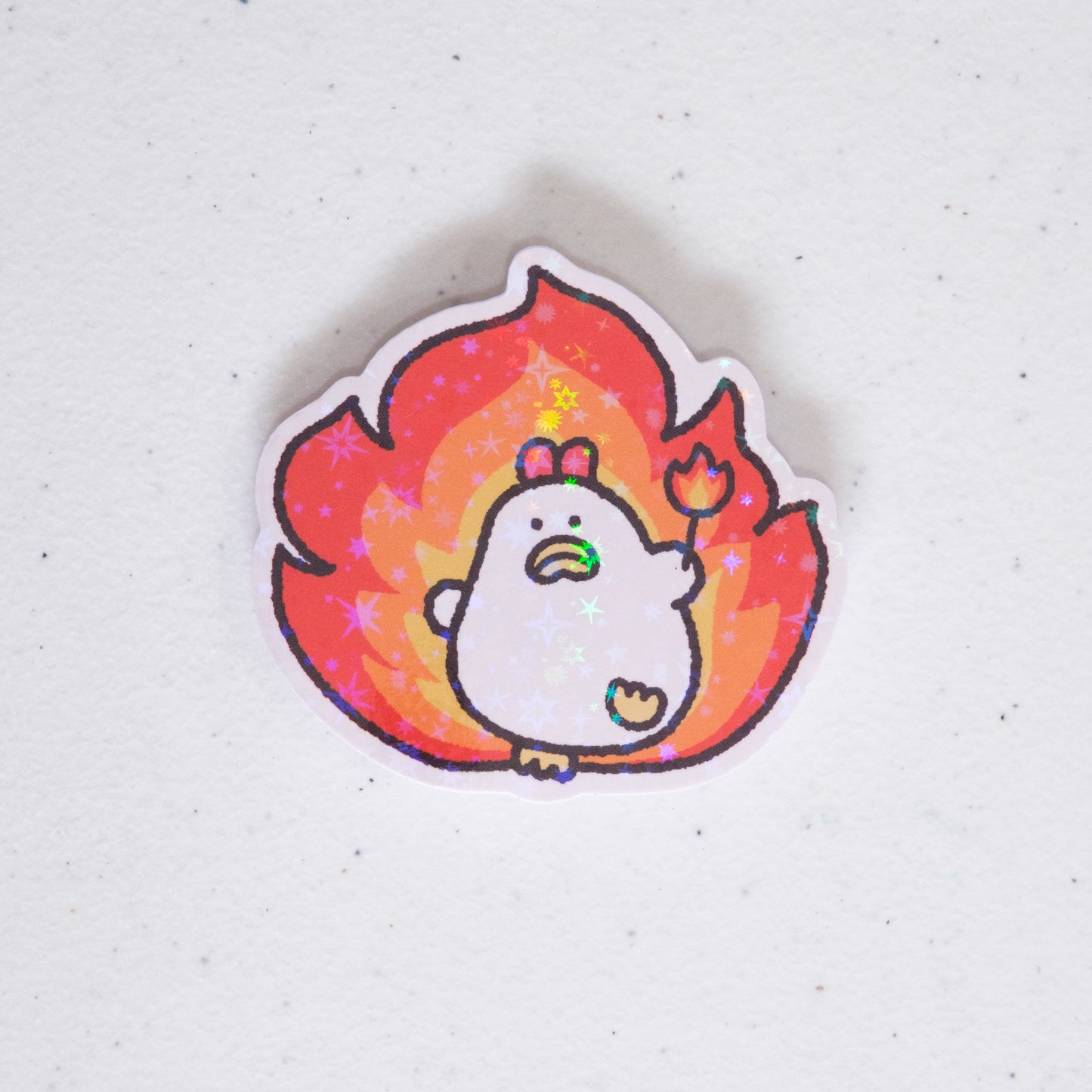 Chicken Lights Fire Large Vinyl Sticker
