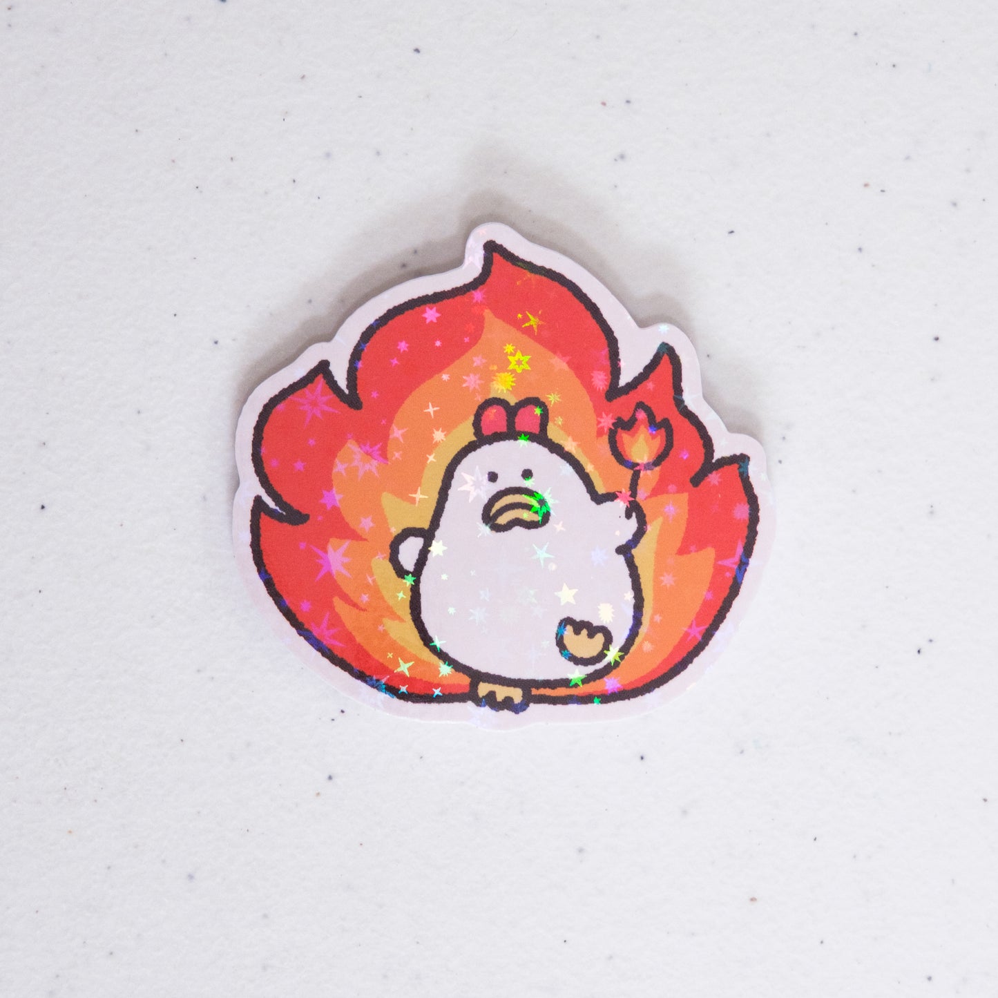 Chicken Lights Fire Large Vinyl Sticker