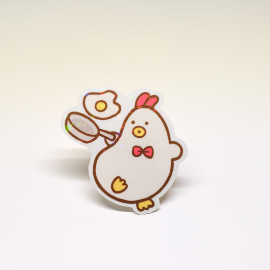 Chicken with Fried Egg Vinyl Sticker