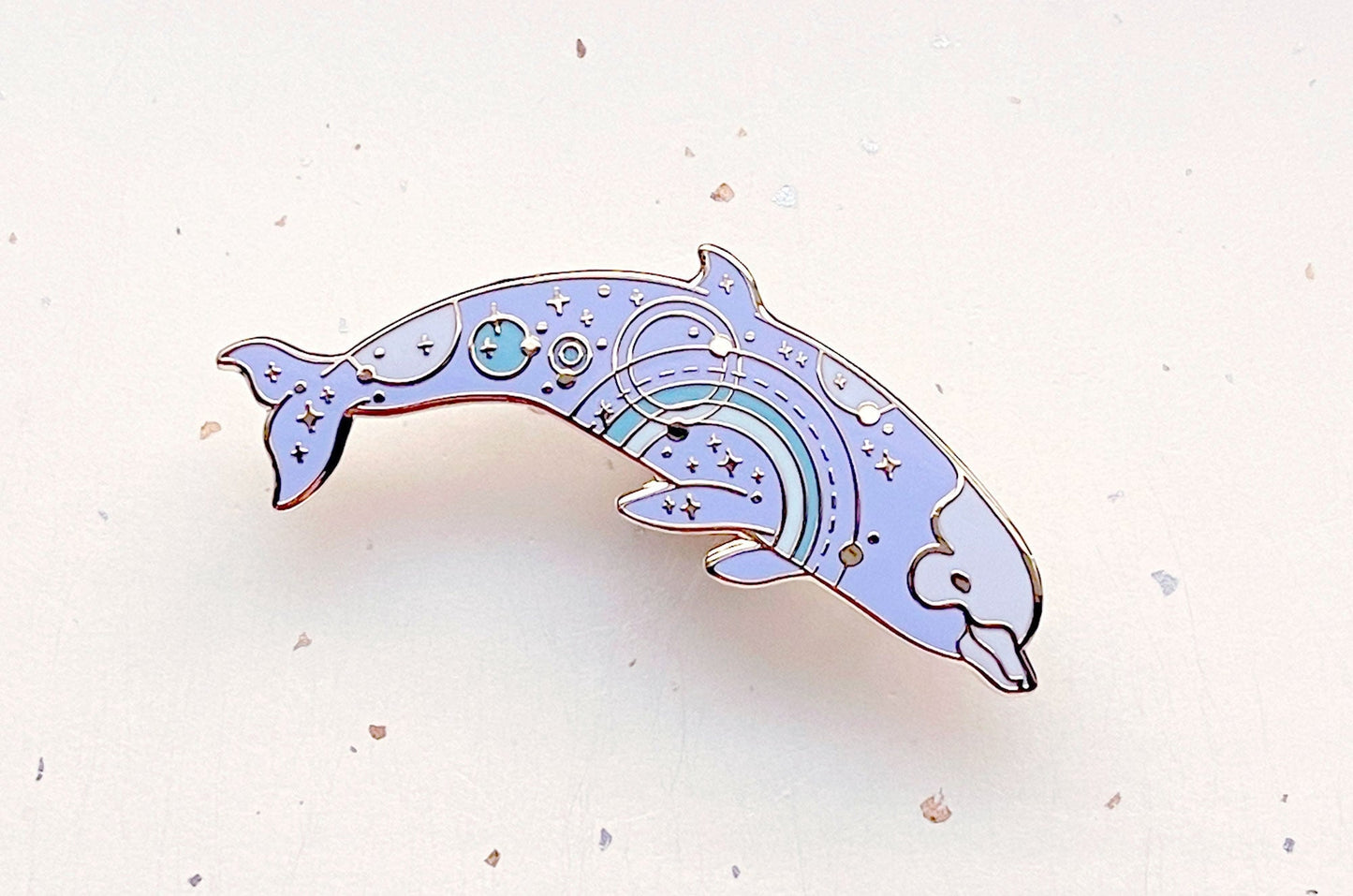 Orbital Glow Bottlenose Whale Enamel Pin