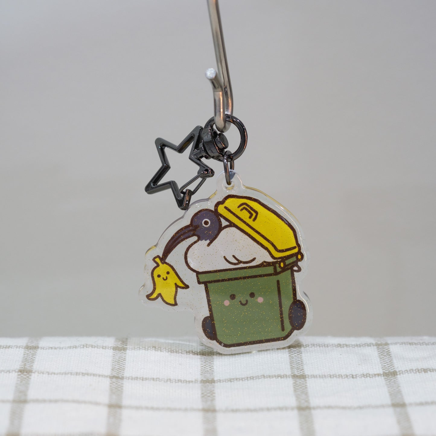 Bin Chicken with Yellow Bin Keychain