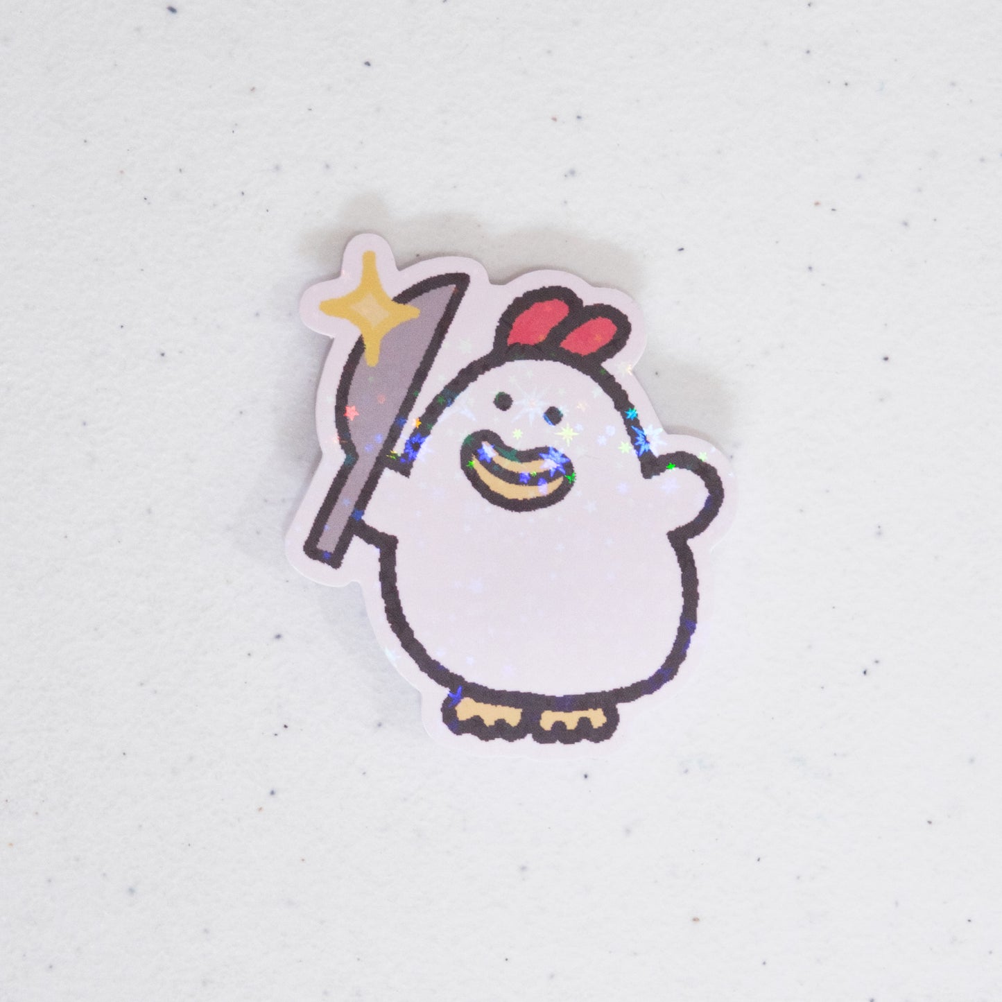 Chicken with Knife Large Vinyl Sticker