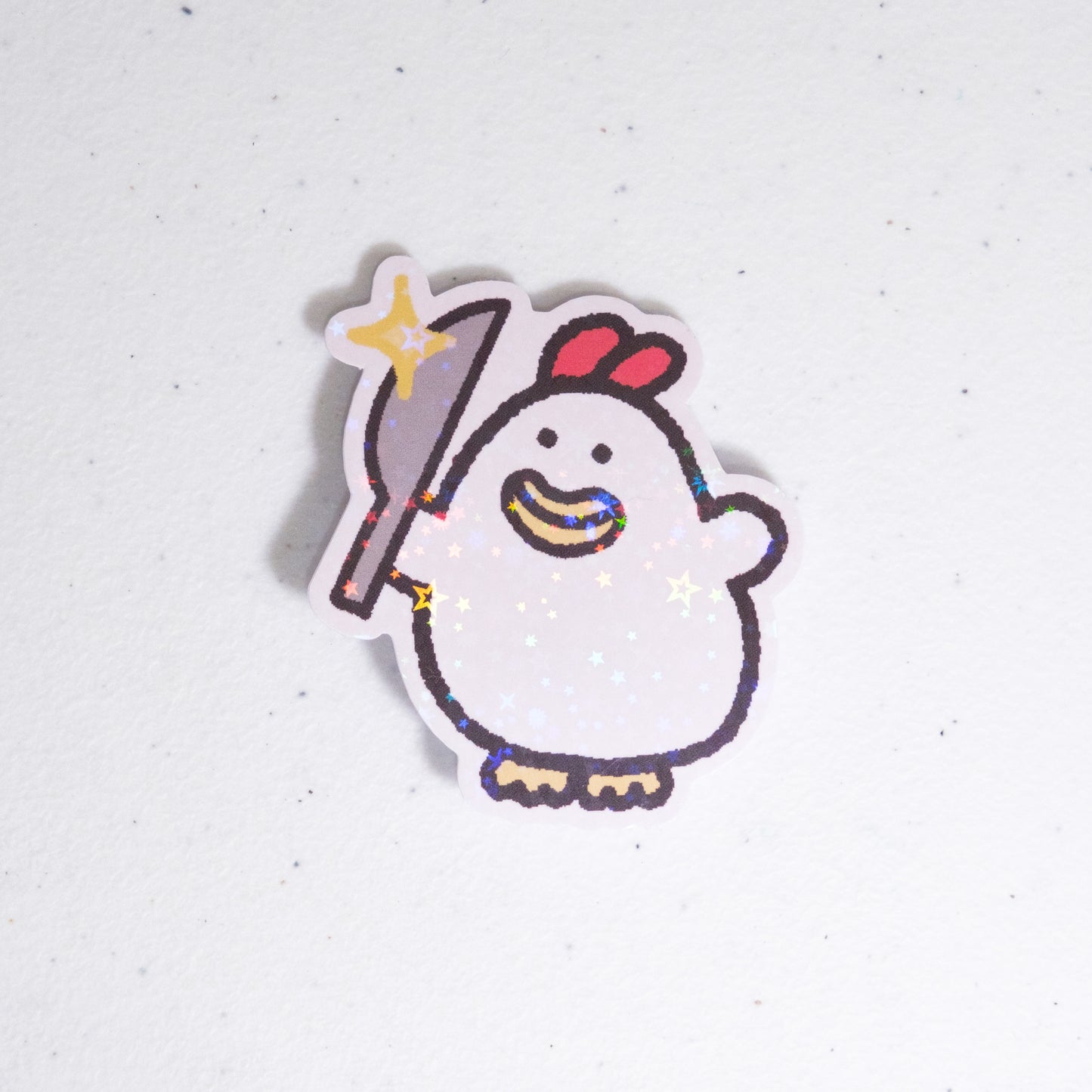 Chicken with Knife Large Vinyl Sticker
