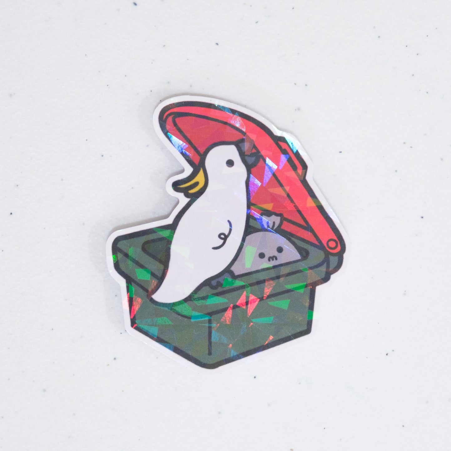 Cockatoo Opening Bin Large Vinyl Sticker