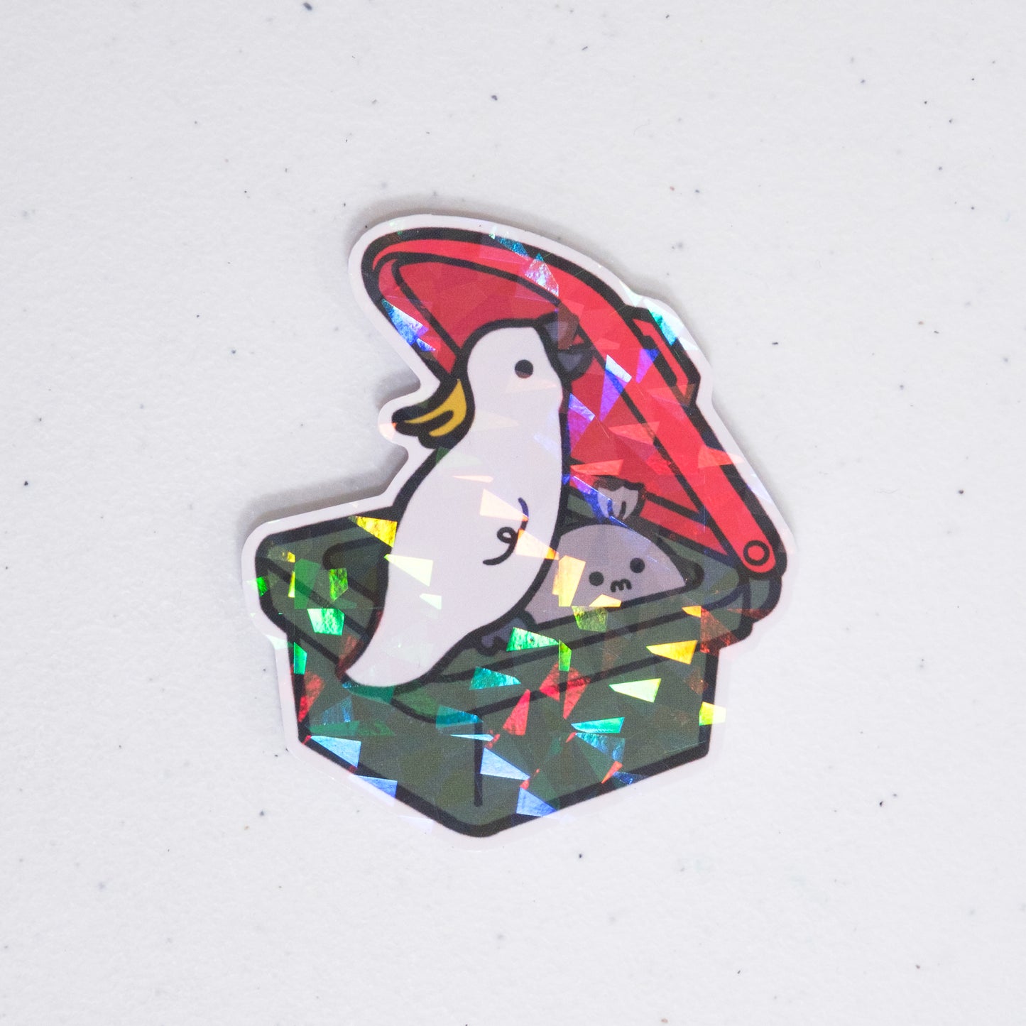 Cockatoo Opening Bin Large Vinyl Sticker