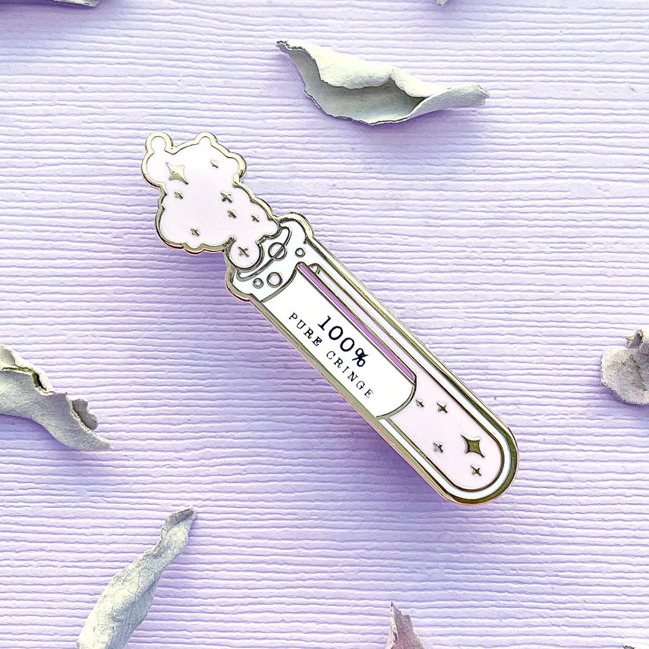 100% Pure Cringe Test Tube Enamel Pin