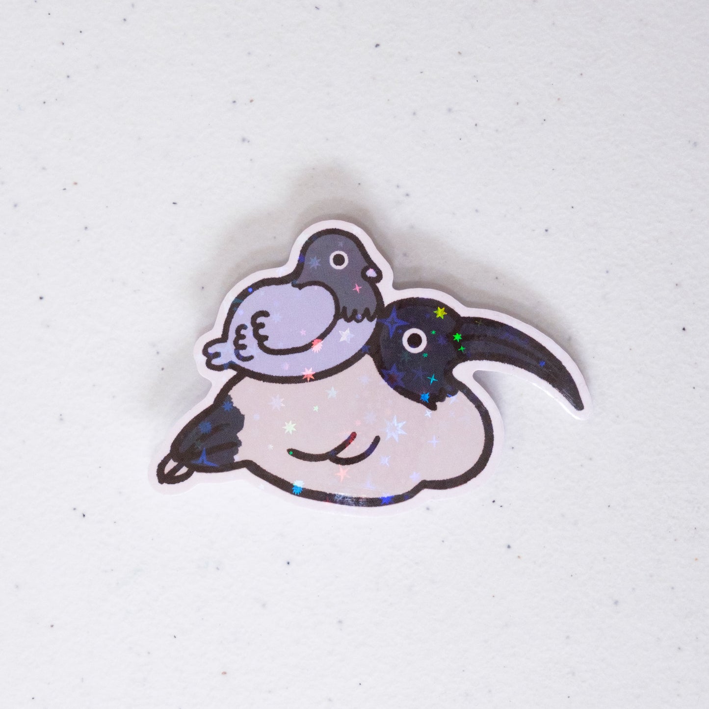 Bin Chicken with Pigeon Large Vinyl Sticker