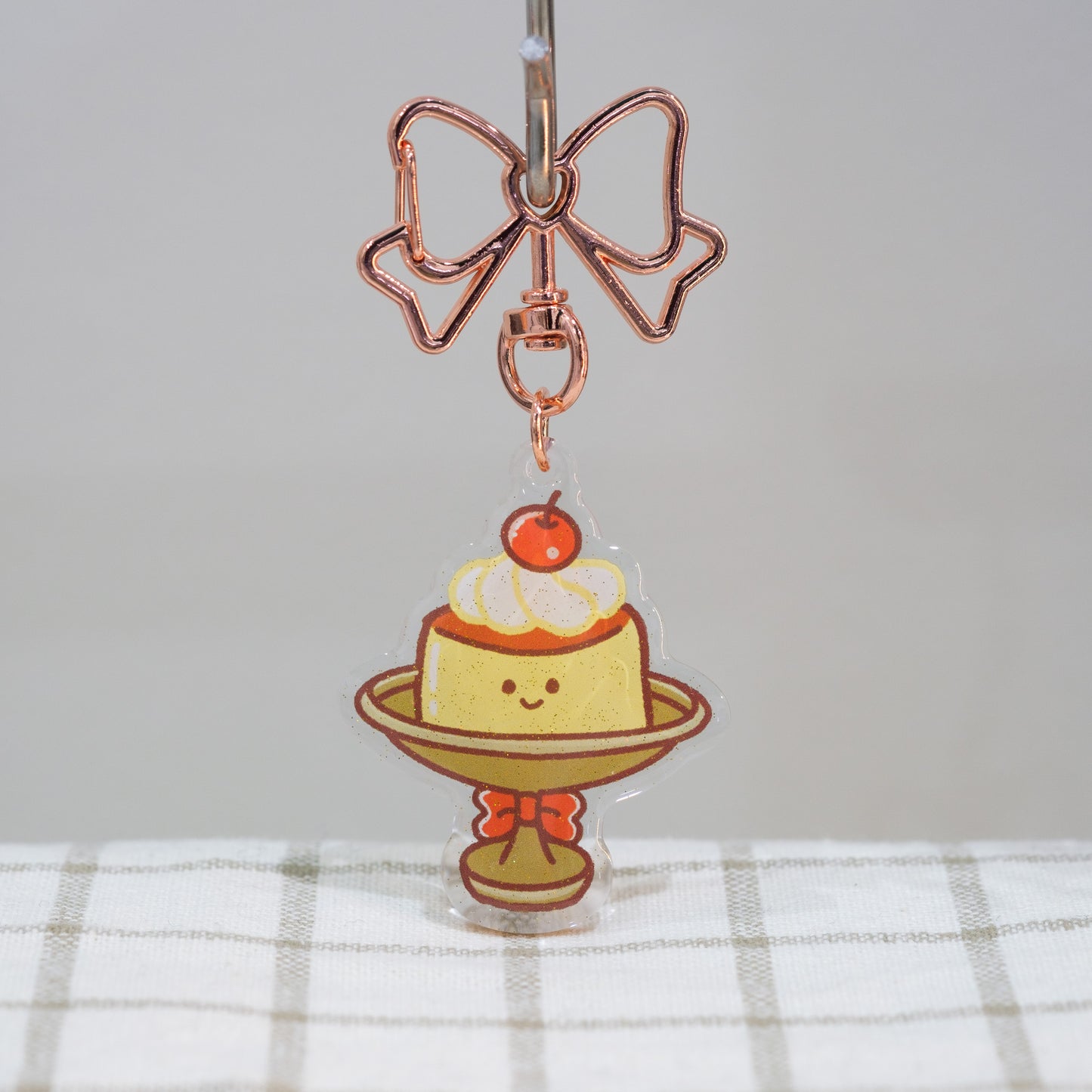 Crème Caramel Pudding Keychain