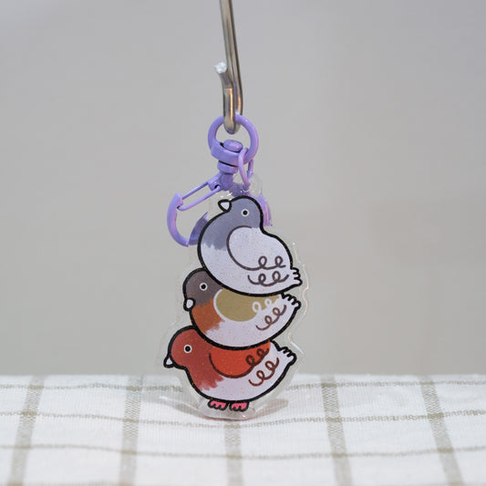 Pigeon Three Stack Keychain