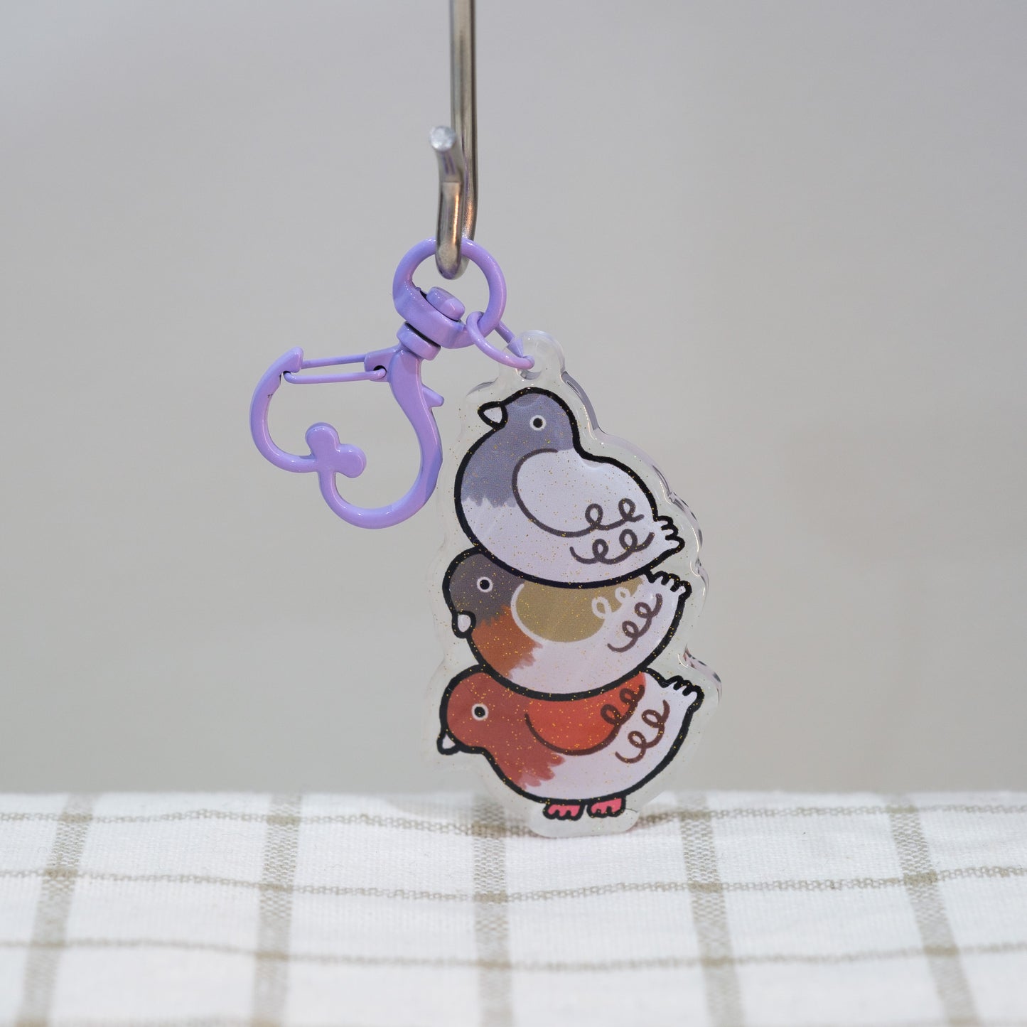 Pigeon Three Stack Keychain