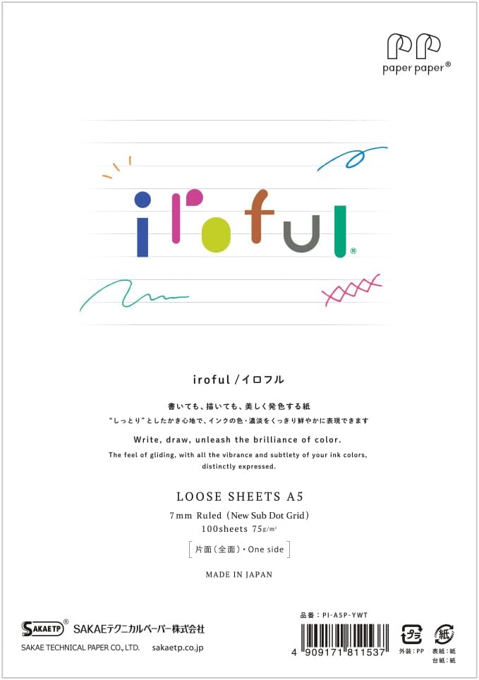 Iroful Loose Sheet A5 - Line (Vertical)