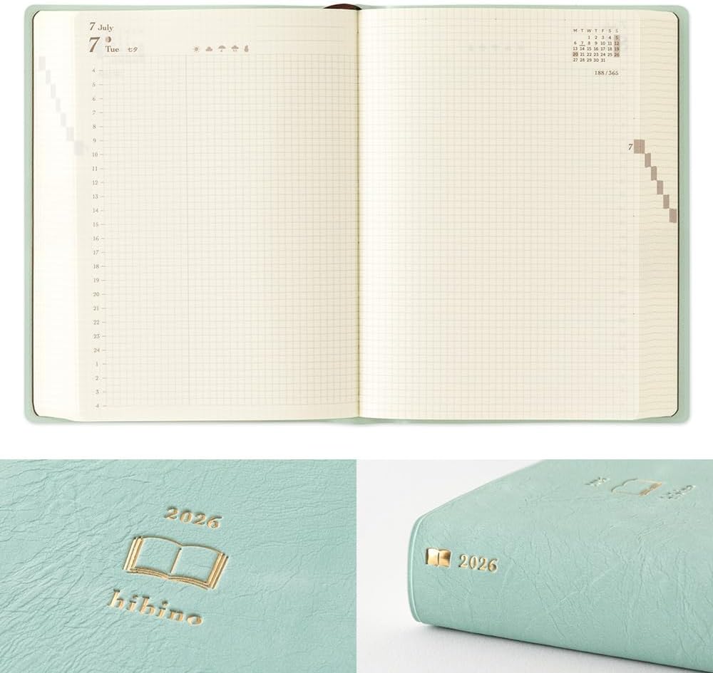2026 Hibino Diary A6 - Blue Green
