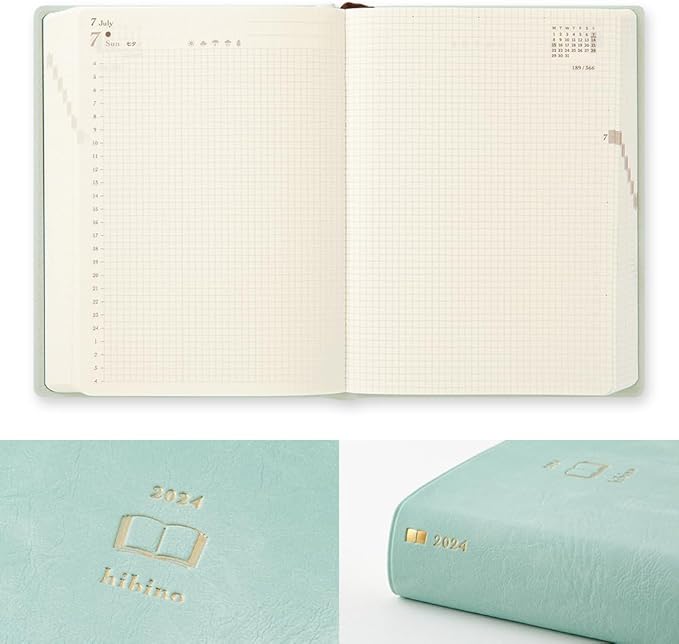 2025 Hibino Diary A6 - Blue-Green