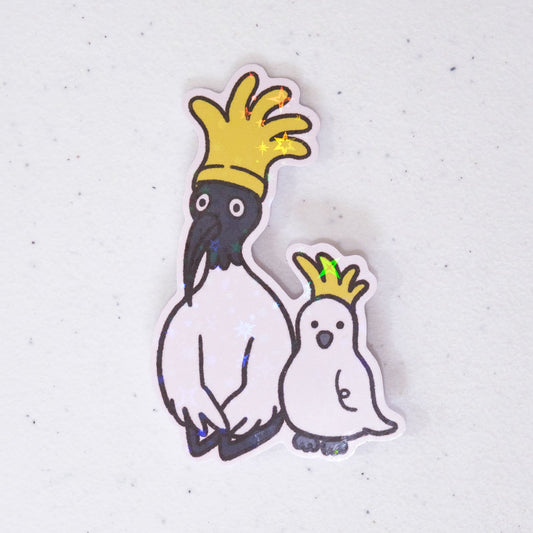 Bin Chicken with Cockatoo (Front) Large Vinyl Sticker