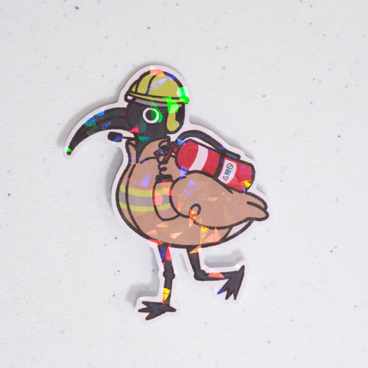 Bin Chicken Fireman Large Vinyl Sticker