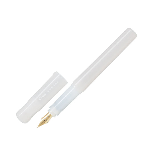 Pilot Kakuno Smiley Face Fountain Pen - Madoromi - White