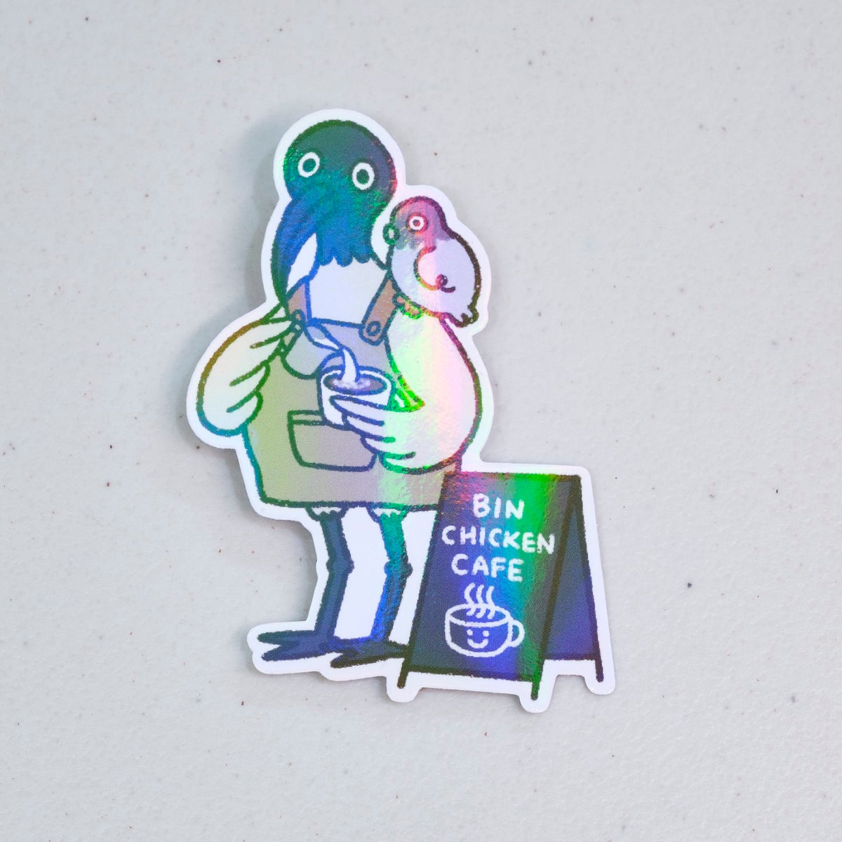 Bin Chicken Barrista Large Vinyl Sticker