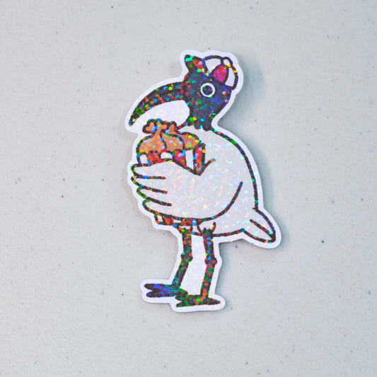 Bin Chicken Fast Food Worker Large Vinyl Sticker