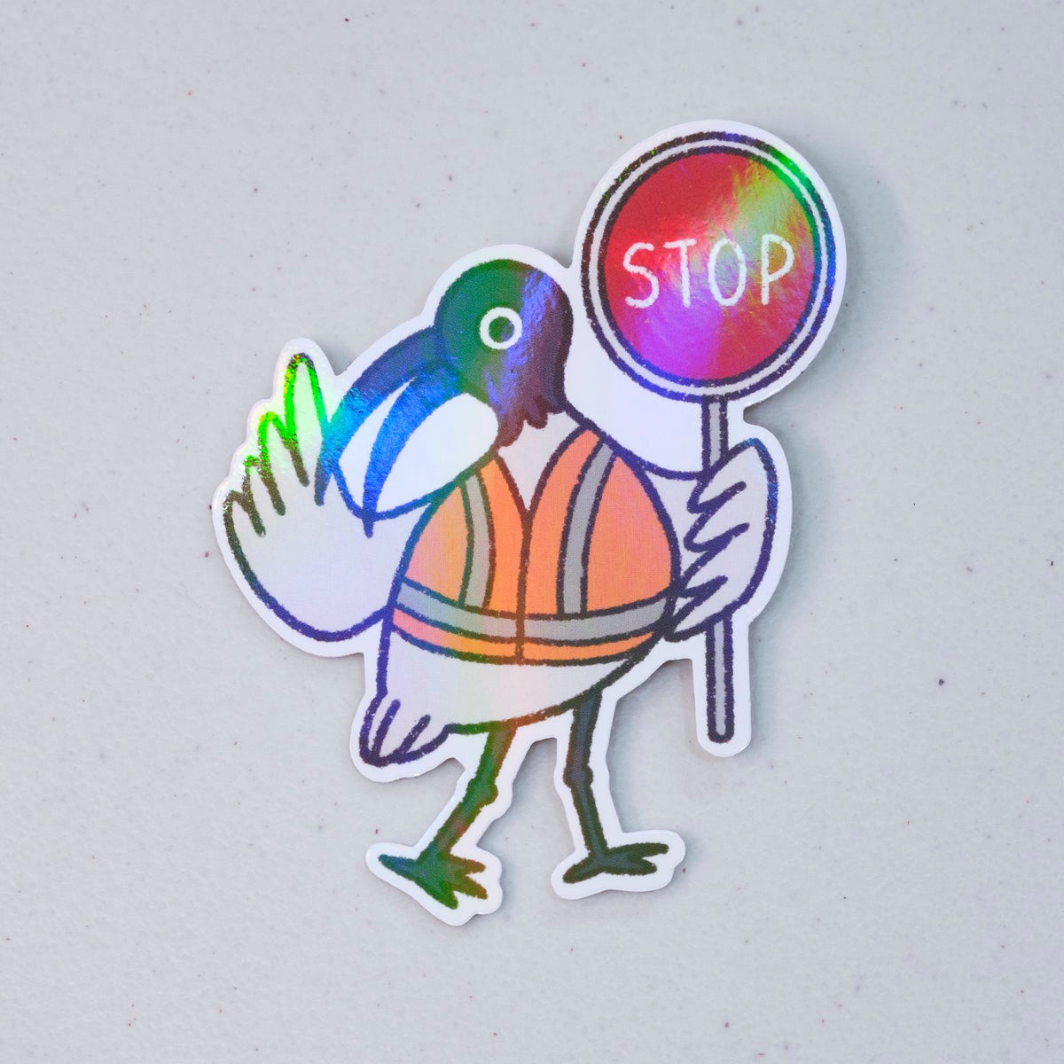 Bin Chicken Lollipop Man Large Vinyl Sticker
