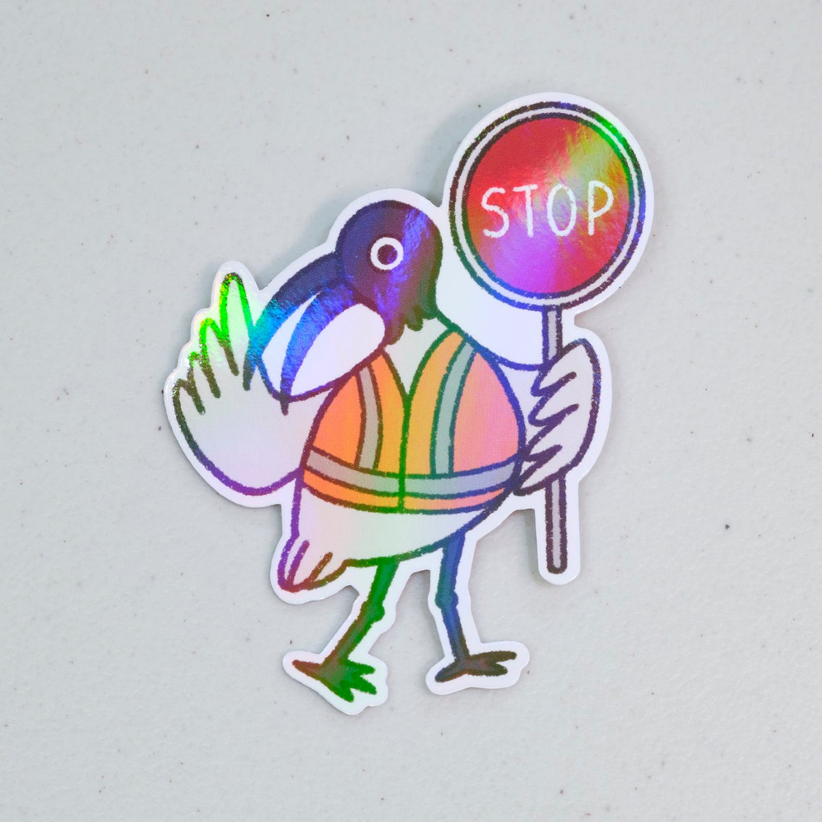 Bin Chicken Lollipop Man Large Vinyl Sticker