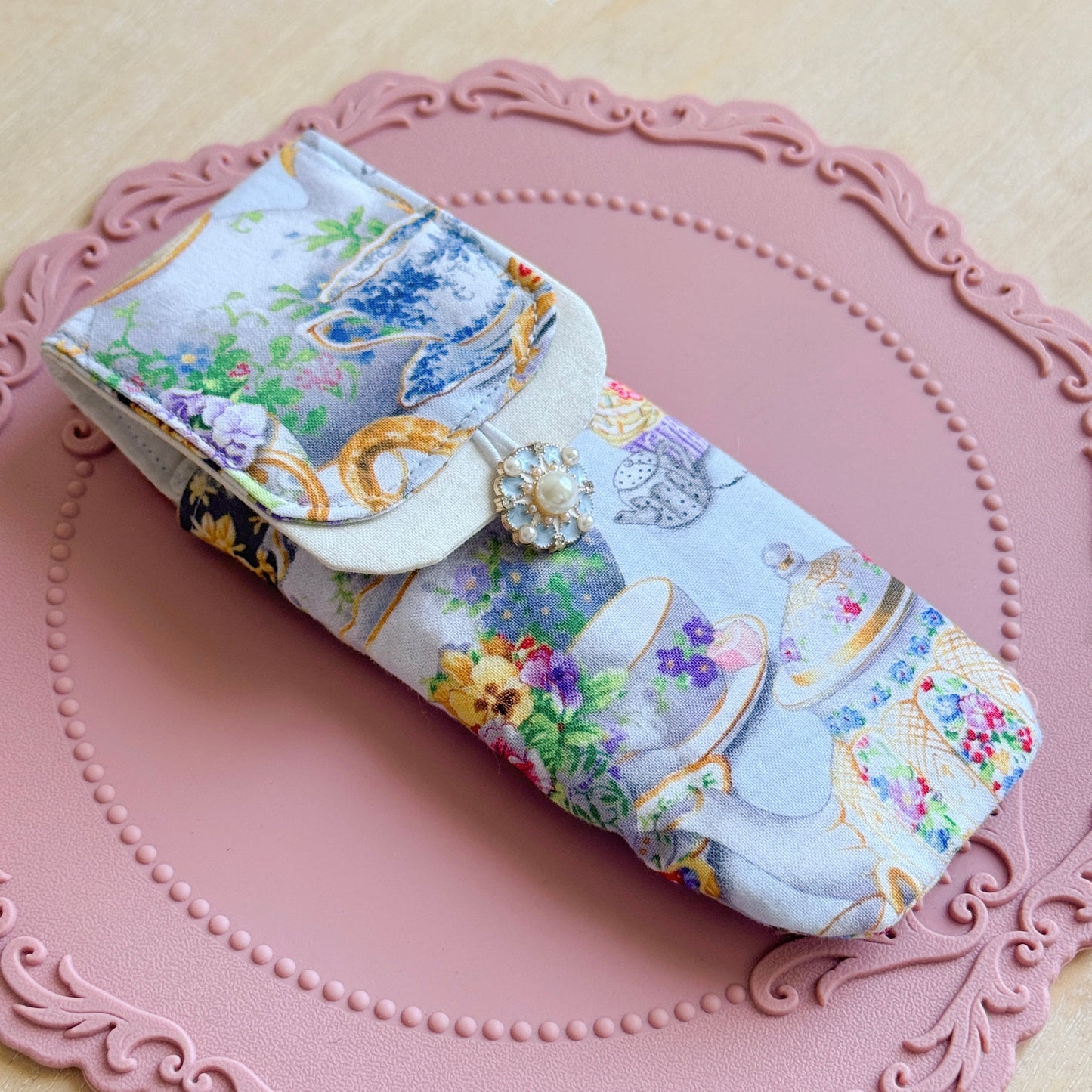 Handmade 3 Slot High Tea Pen Case