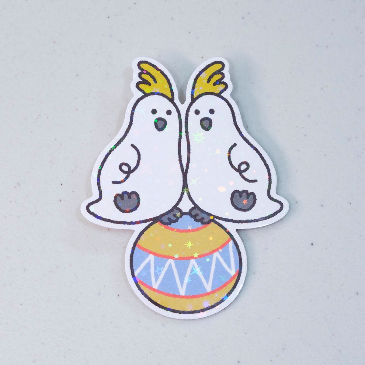 Cockatoo on Ball Large Vinyl Sticker