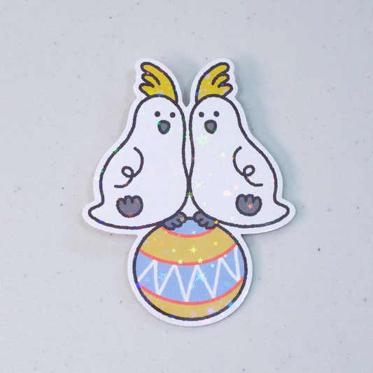 Cockatoo on Ball Large Vinyl Sticker