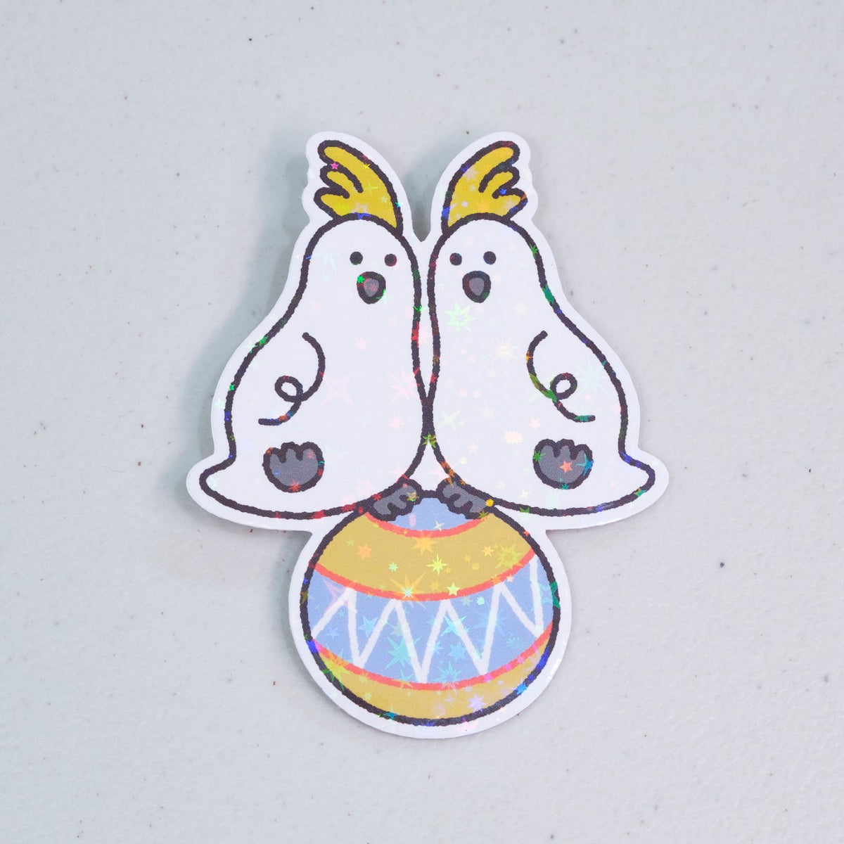 Cockatoo on Ball Large Vinyl Sticker