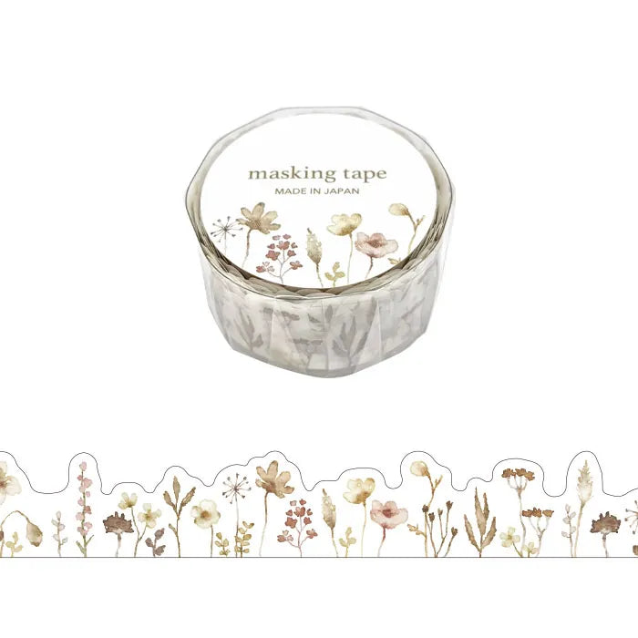 Brown Flower Die-cut Masking Tape