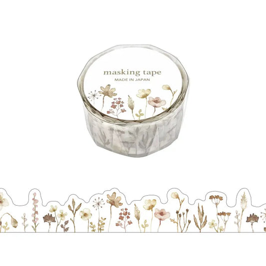 Brown Flower Die-cut Masking Tape