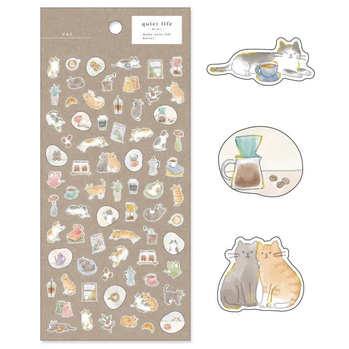 Quiet Life Mini Stickers - Cat