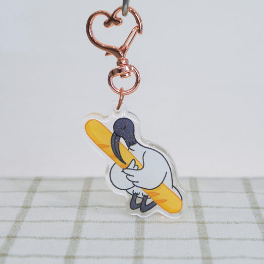 Bin Chicken with Baguette Keychain