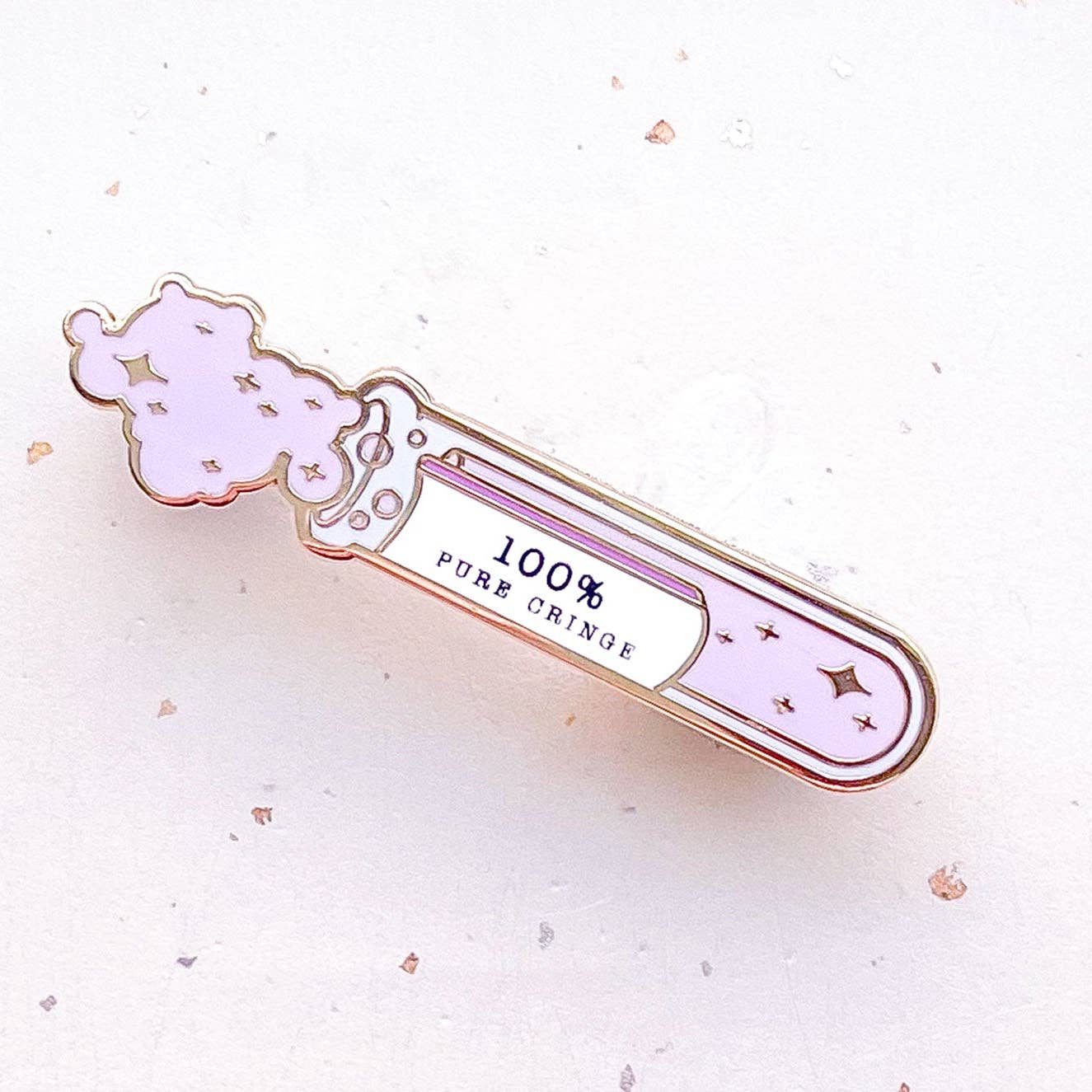 100% Pure Cringe Test Tube Enamel Pin