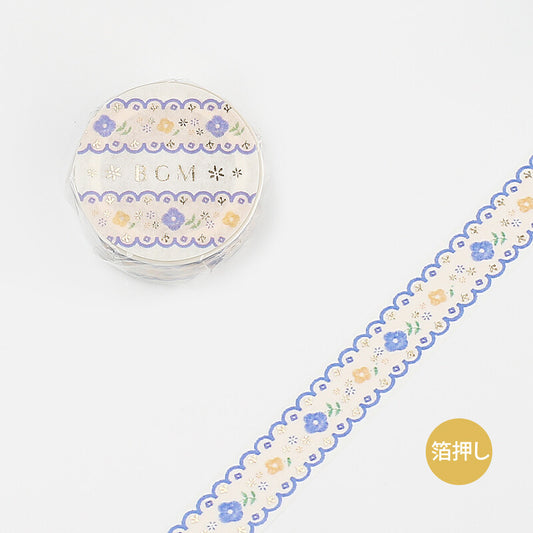 Blue Embroidery Foil-Stamped Washi Tape