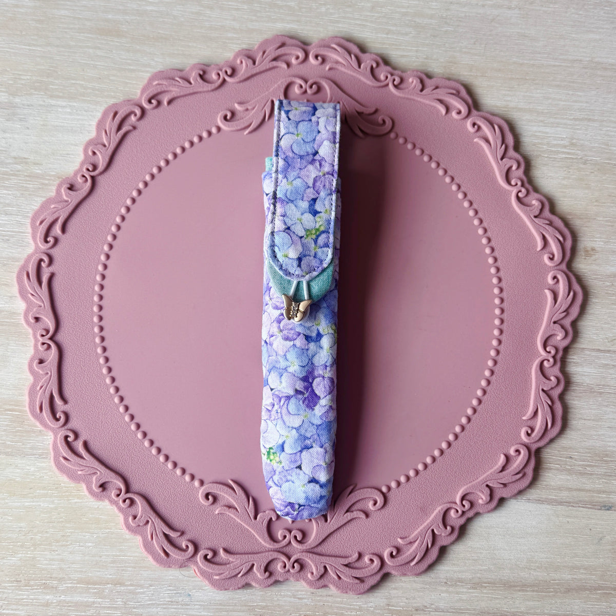 Handmade Single Slot Endless Summer Hydrangeas Pen Case