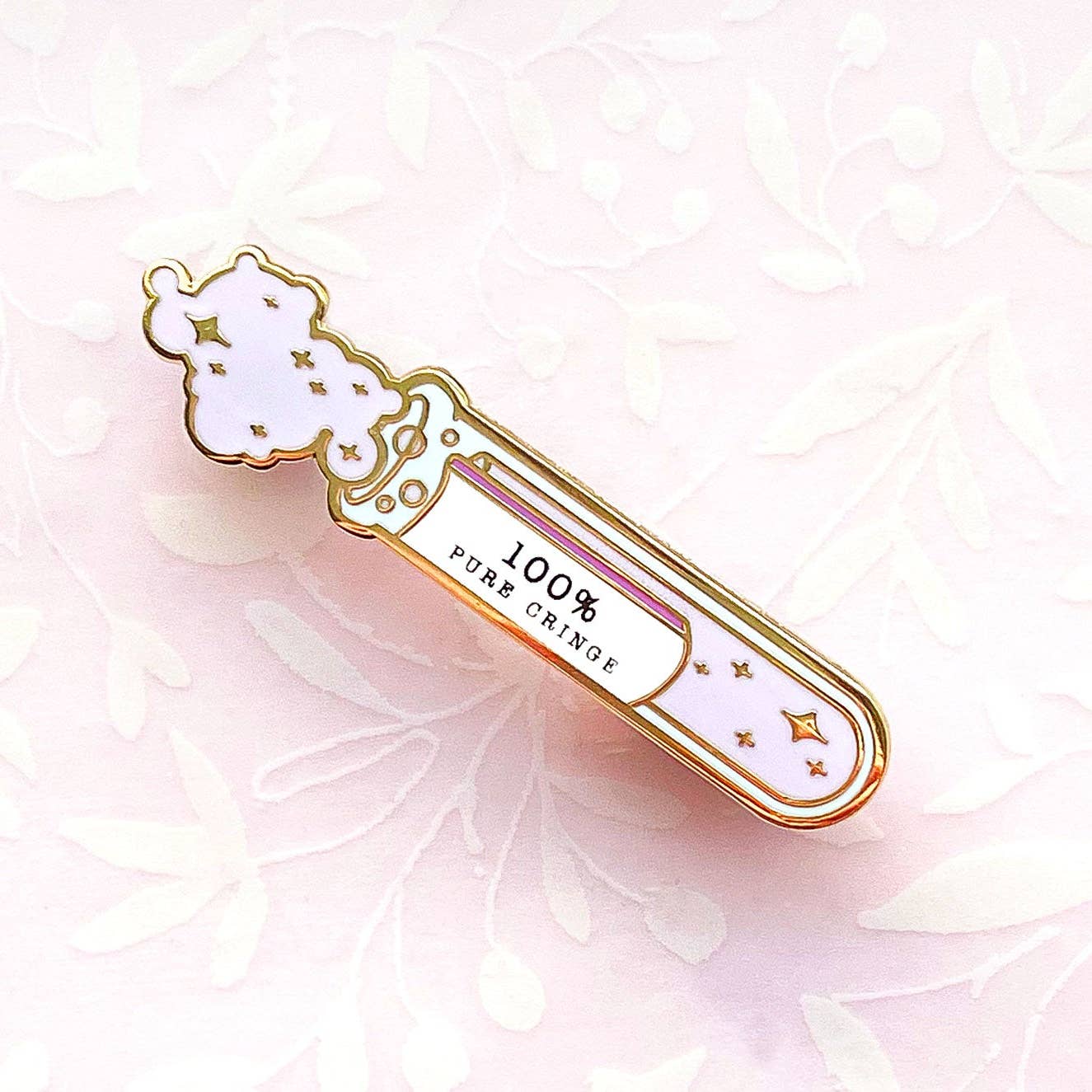 100% Pure Cringe Test Tube Enamel Pin