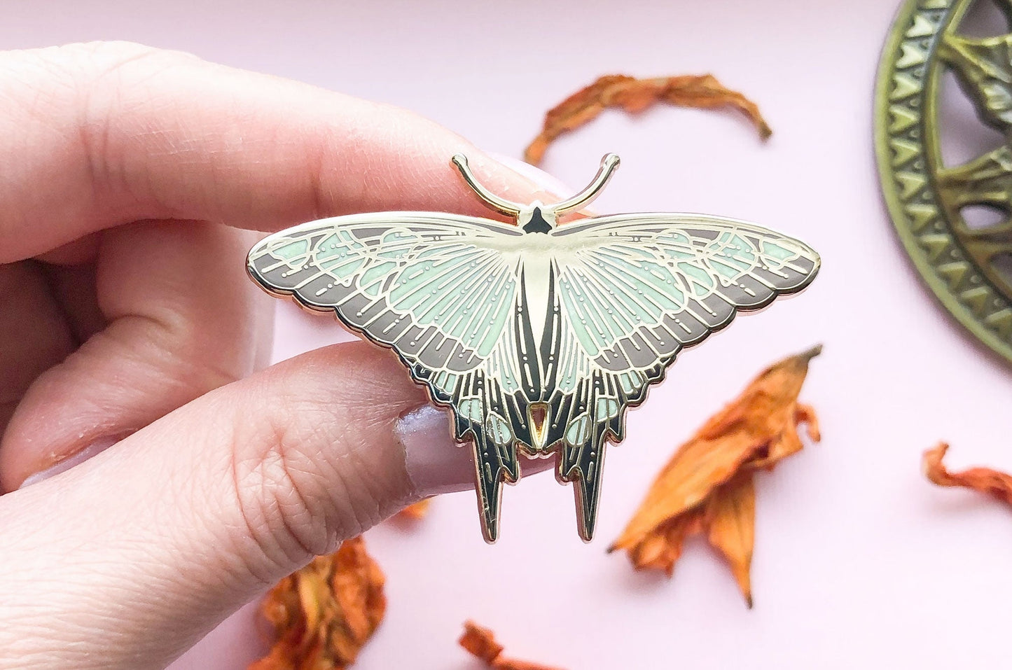 Glassy Bluebottle Butterfly (Graphium Cloanthus) Enamel Pin