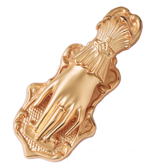 Victorian Gilt Brass Clip - Hands