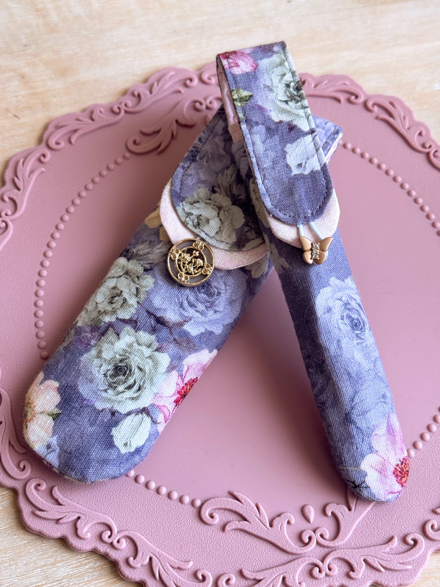 Handmade Single Slot Moonlit Rose Garden Pen Case