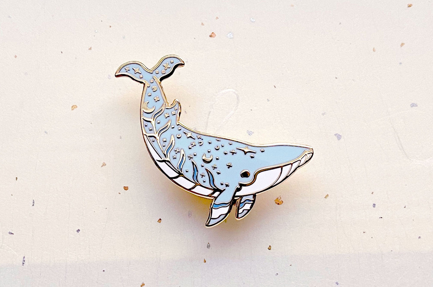 Moon Dedication Minke Whale Enamel Pin