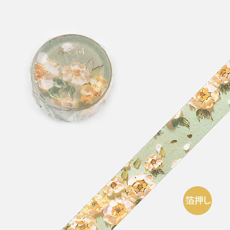 Yellow Roses Foil-Stamped Washi Tape