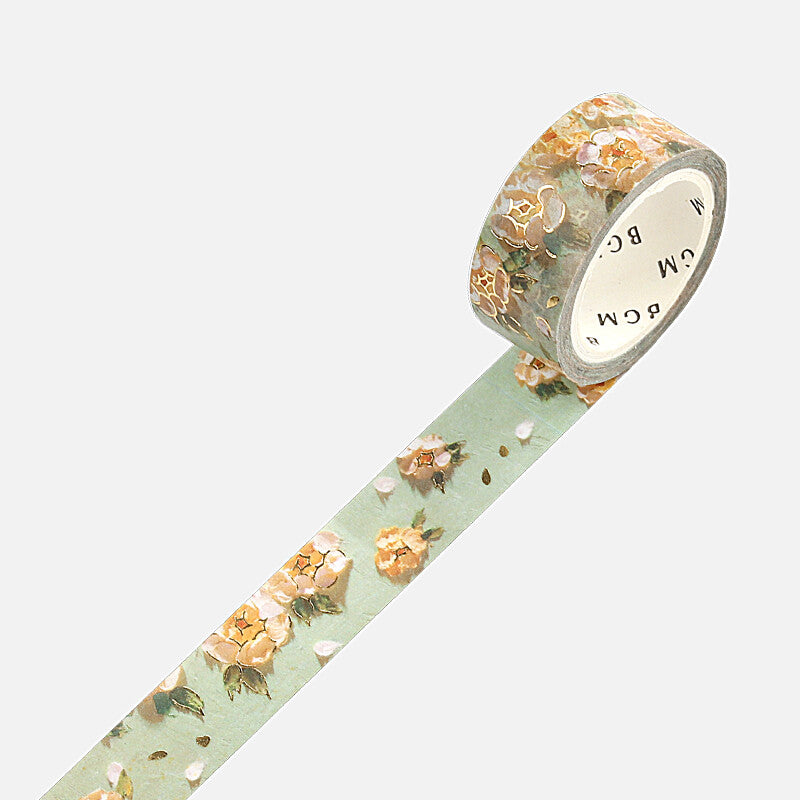 Yellow Roses Foil-Stamped Washi Tape