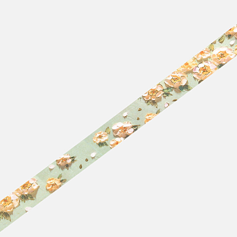 Yellow Roses Foil-Stamped Washi Tape