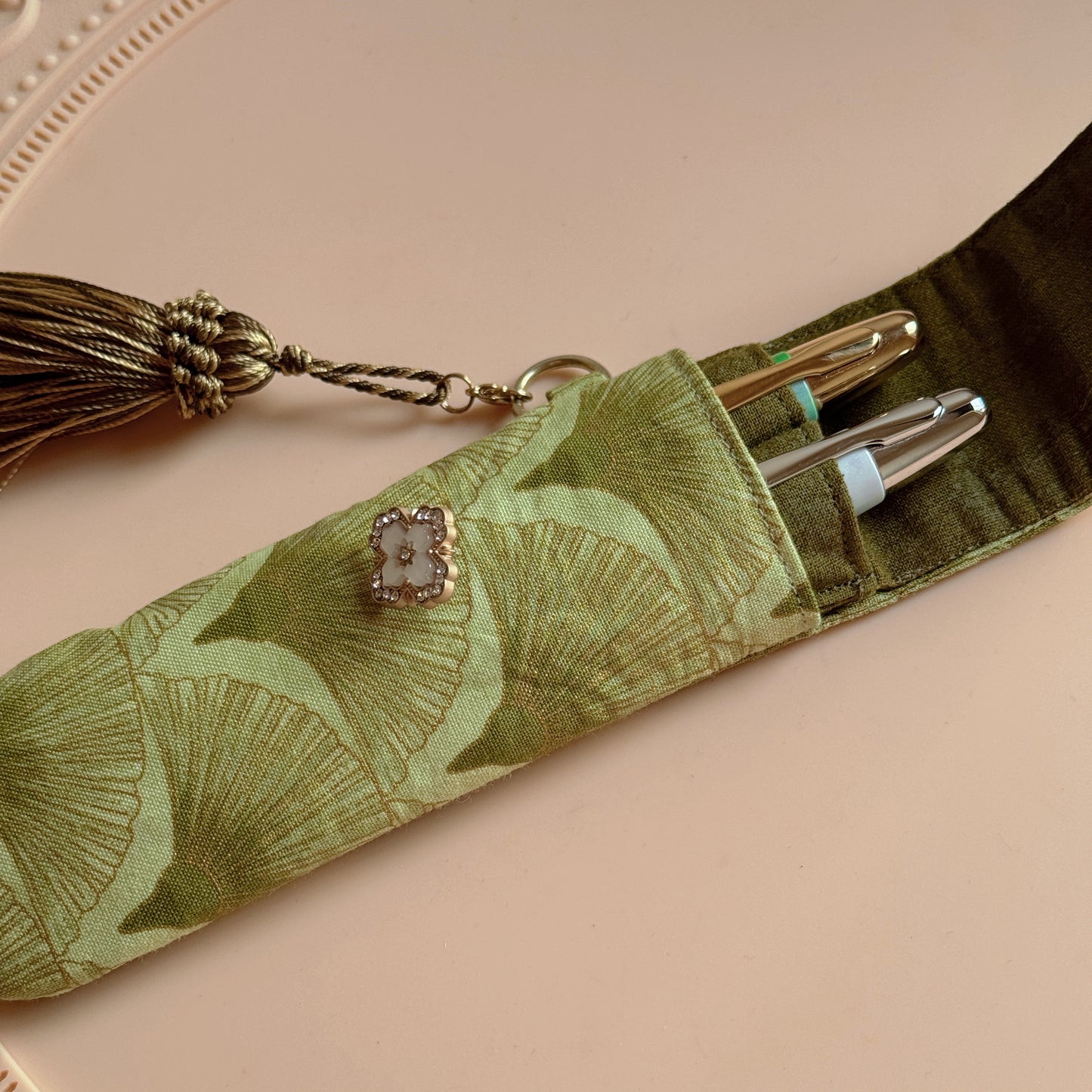 Handmade Deco Fan 2 Slot Large Pen Case