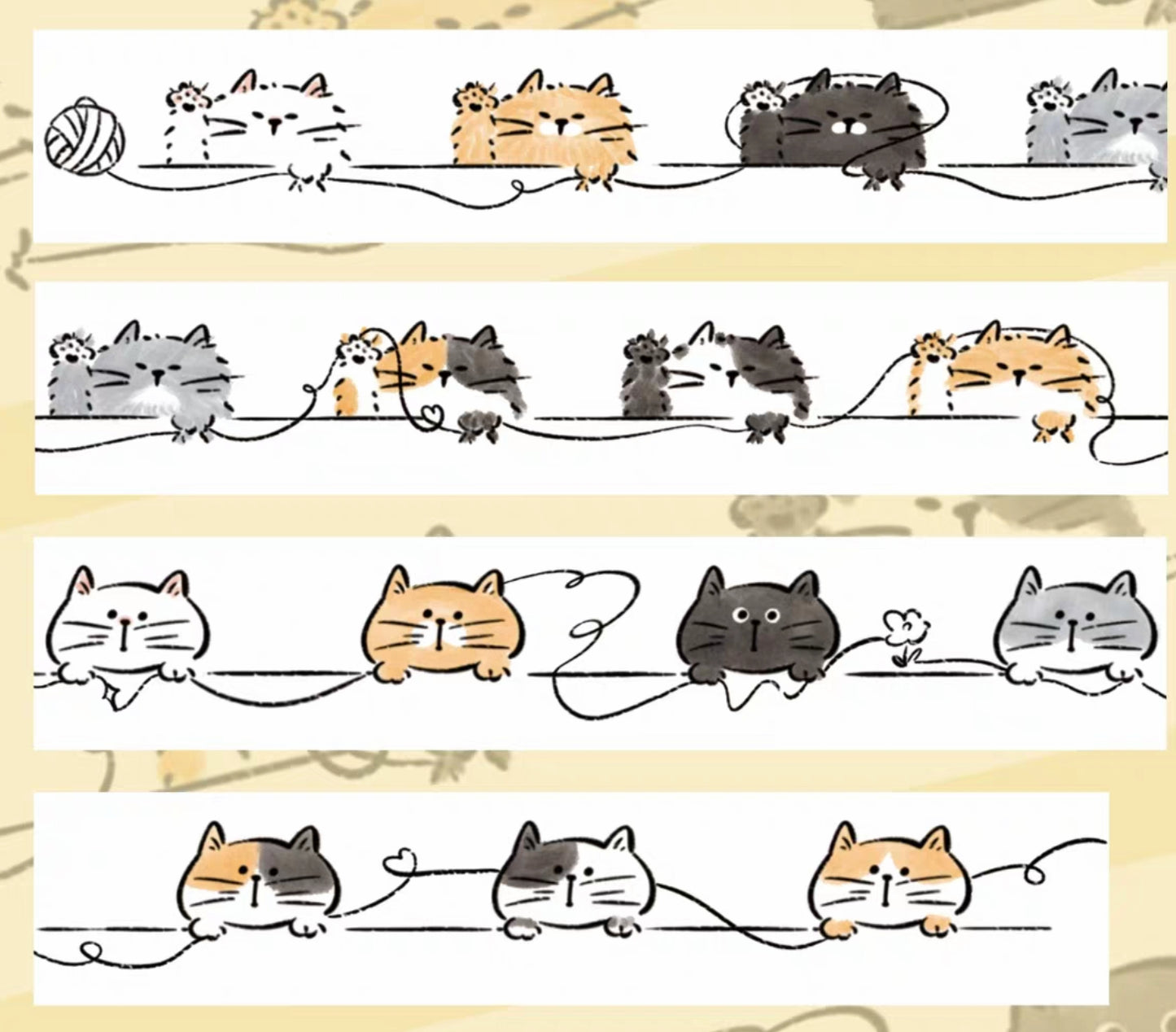 Cat and Yarn Washi Tape