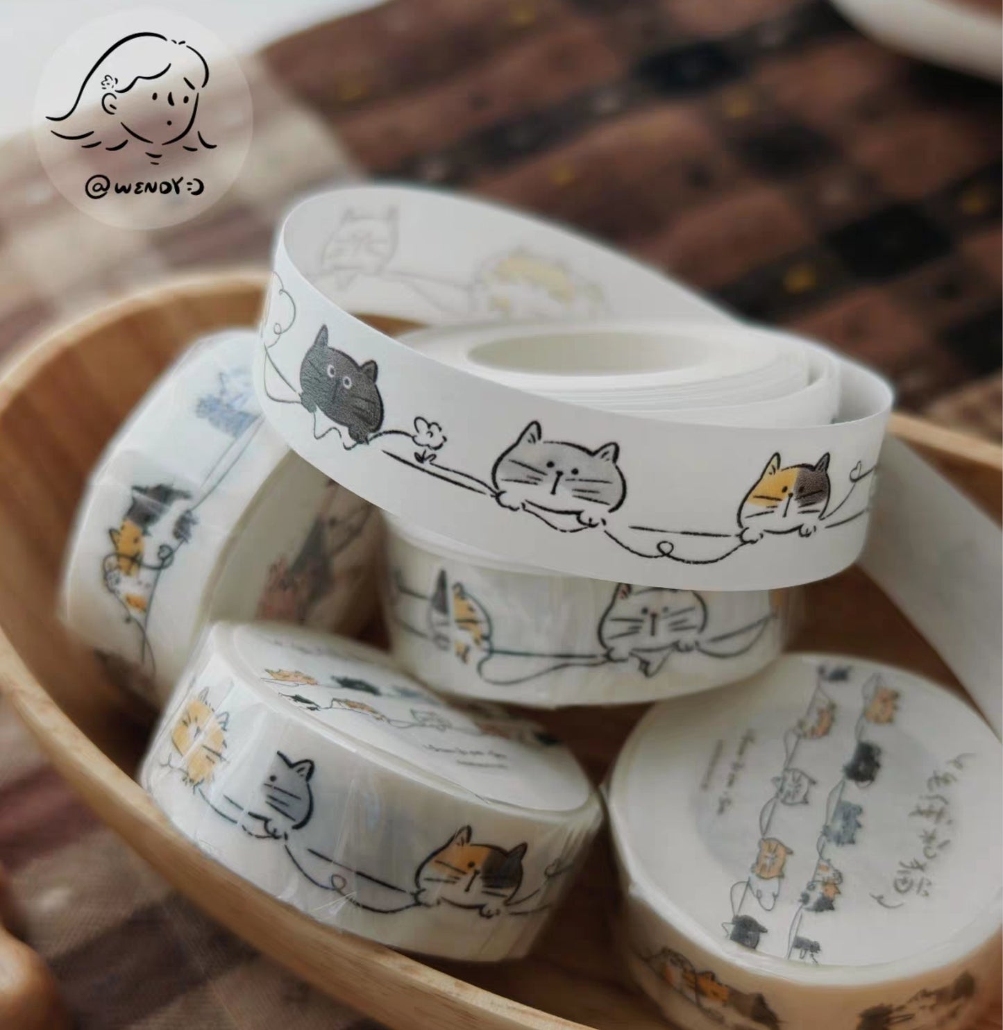 Cat and Yarn Washi Tape