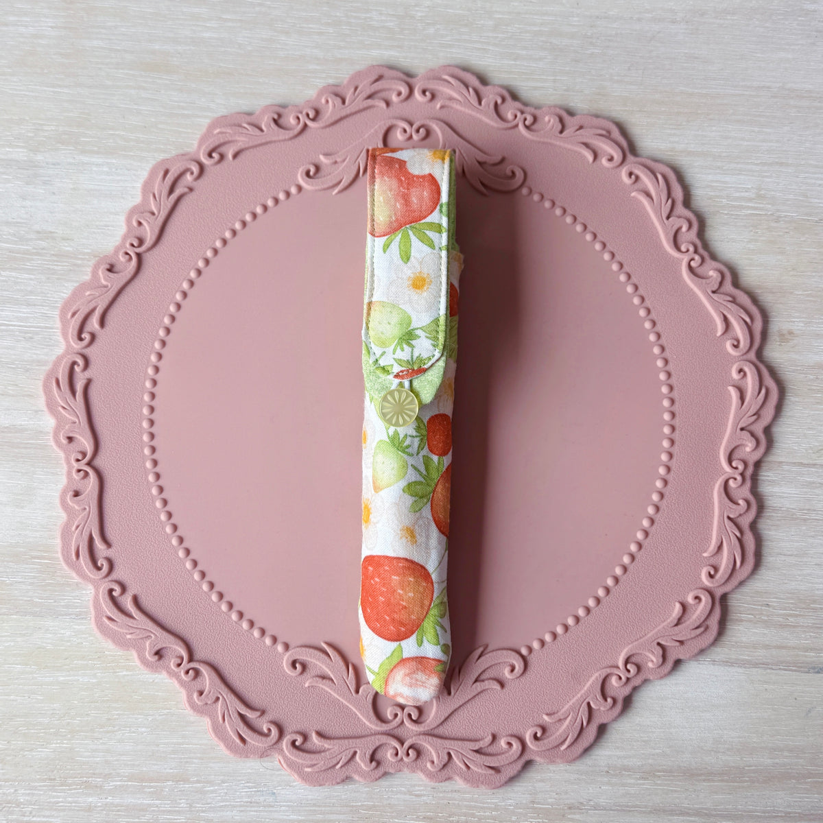 Handmade Single Slot Strawberry Lime Pen Case