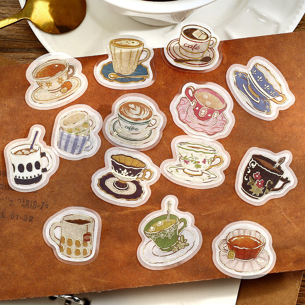 Lots of Cups! Foil Stamped Stickers
