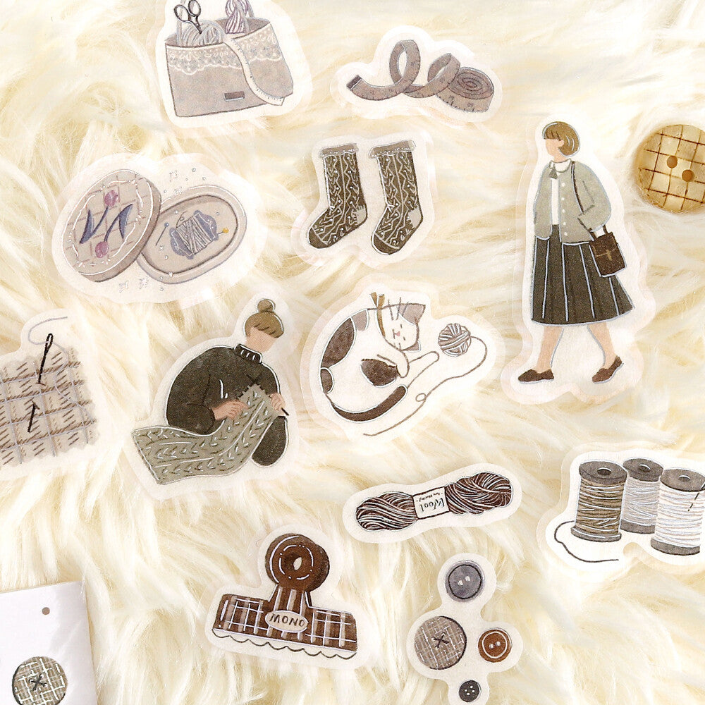 Maiden's Moment Foil Stamped Stickers - Knitting Time