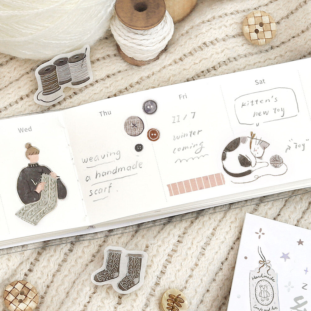 Maiden's Moment Foil Stamped Stickers - Knitting Time